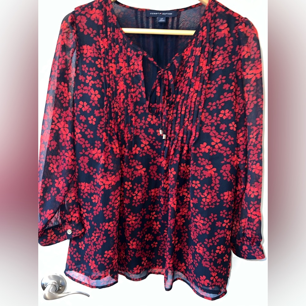 Chiffon front pleated Blouse with lining